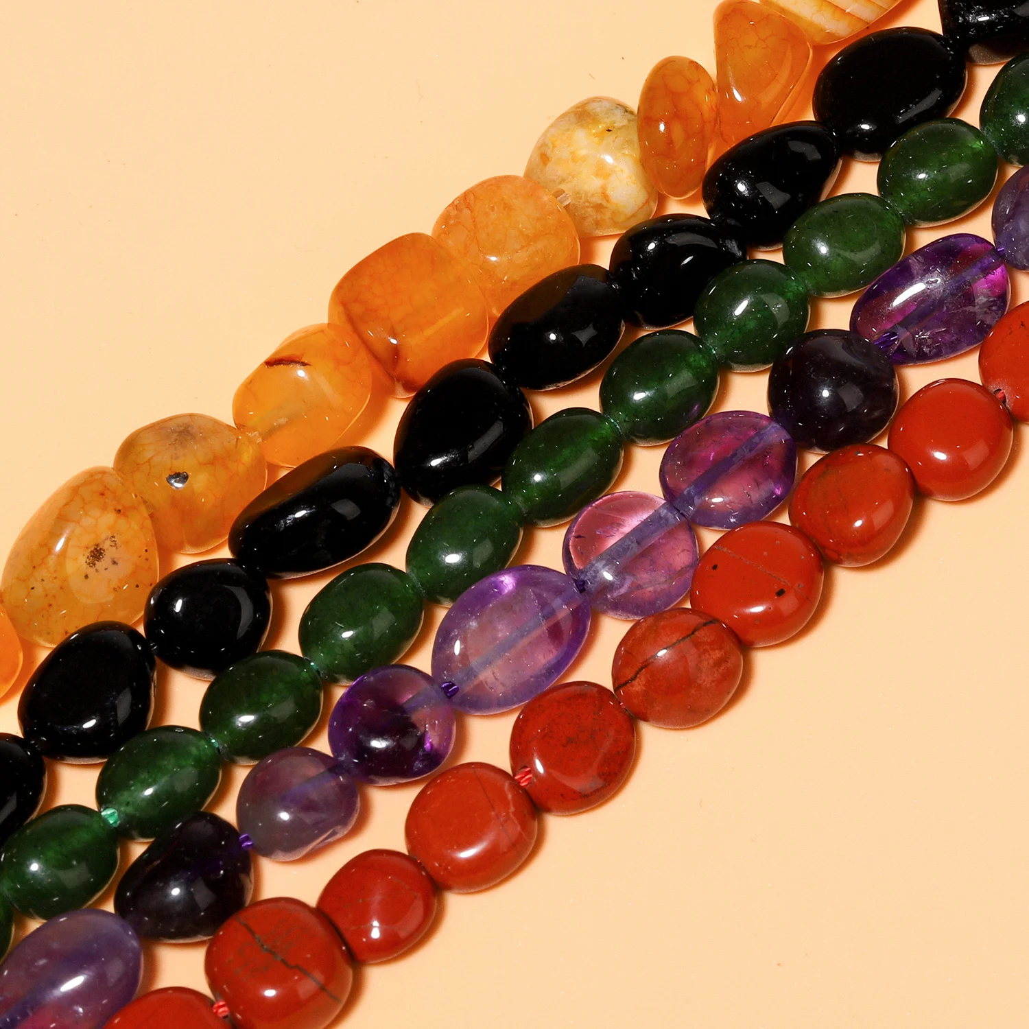 6-10mm Natural Stone Irregular Agate Jade Beads Halloween Loose Spacer Beads for Jewelry Making DIY Bracelets Necklace Accessory