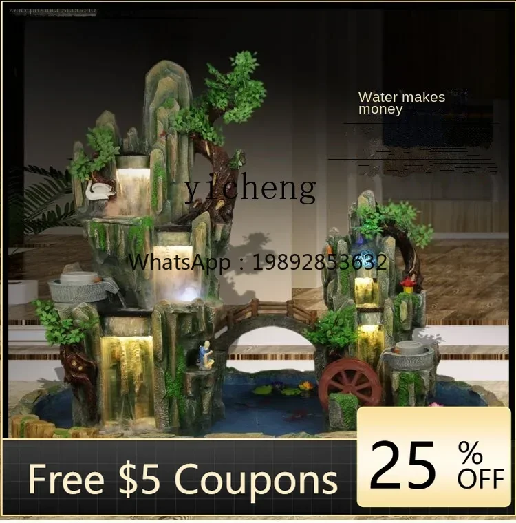 

YG5 Artificial Mountain and Fountain Fish Pond Garden Courtyard Landing Fortune Fengshui Wheel
