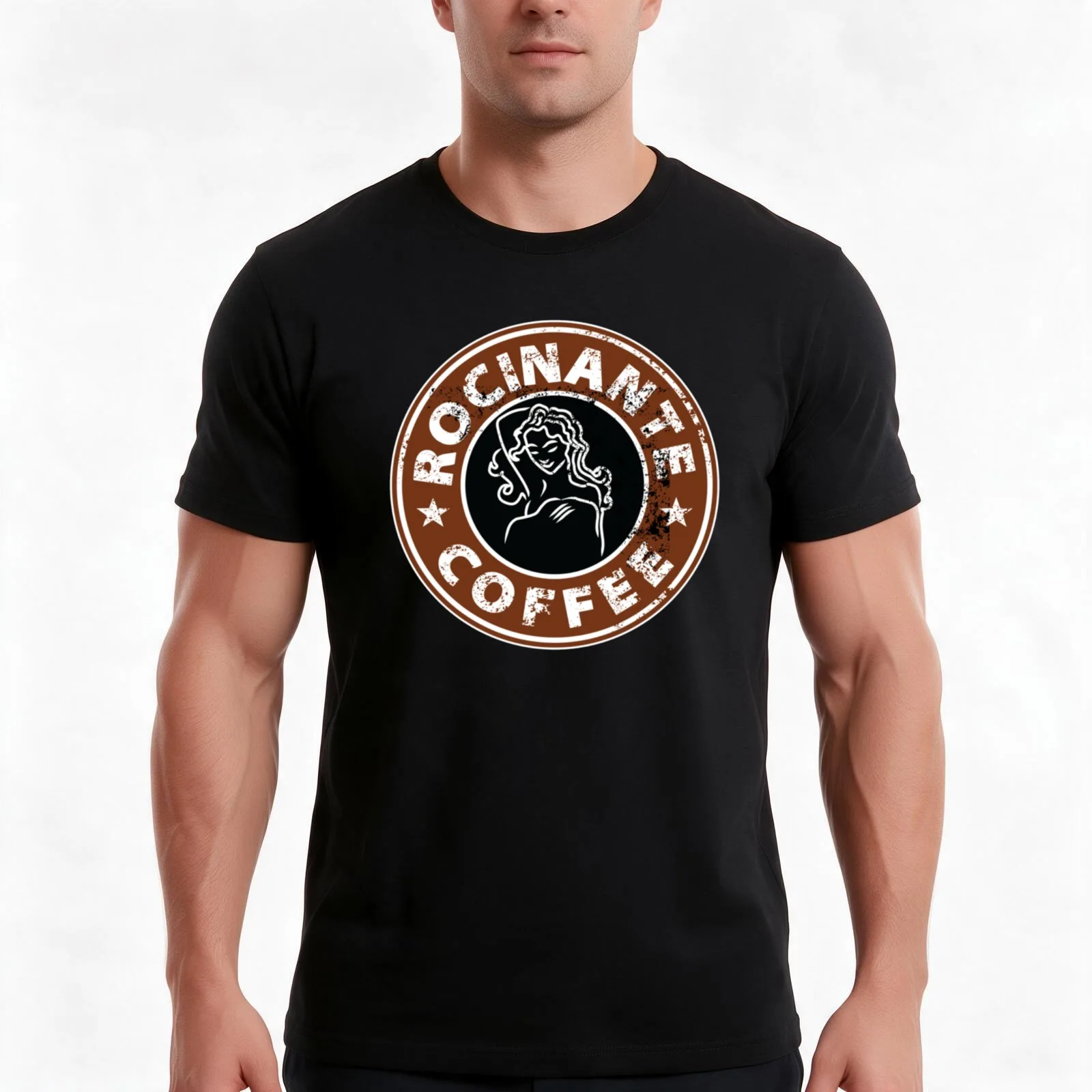 ROCINANTE EXPANSE T-Shirt, Summer Casual Cotton Tee, Oversized Streetwear Tops, Vintage Graphic Print, Loose Fit Short Sleeve