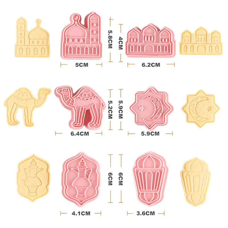 عيد مبارك قالب البسكويت كوكي القواطع لينة سيليكون لتقوم بها بنفسك أدوات خبز الكعكة الإسلامية مسلم ديكور حفلات رمضان لوازم 2025