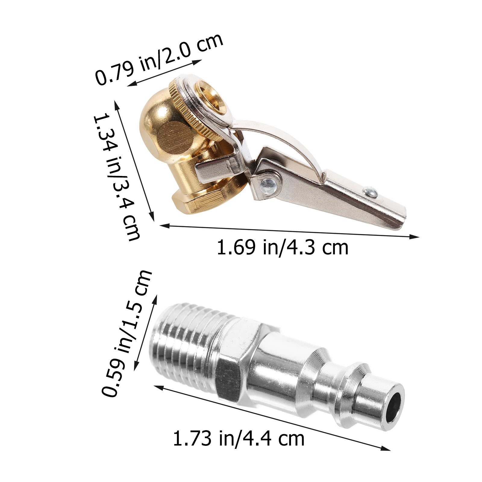 

2 Sets Chuck Clip Kit Locking Air Chuck Tire Inflator Quick Connect Sealed Ball Air Compressor Accessories Durable Copper Iron