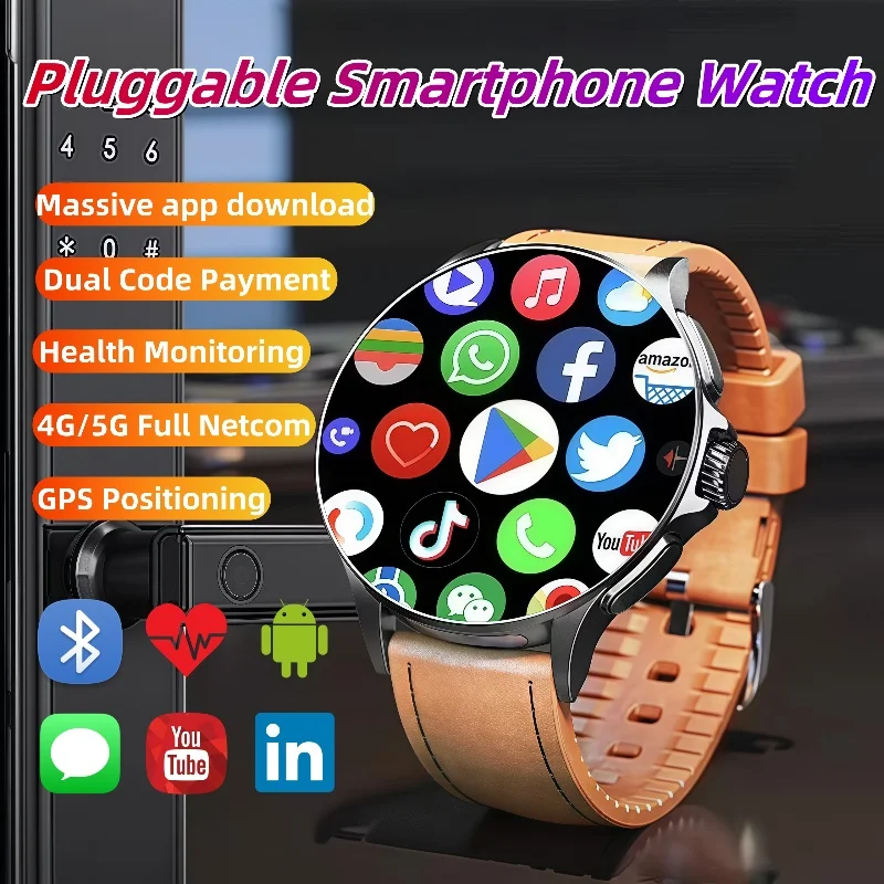 

GoldenSpike GT200 Smart Watch 1.95'' Amoled 750*750 HD Resolution Telescopic Rotary Camera Touch encoder Android 10.0 Smartwatch