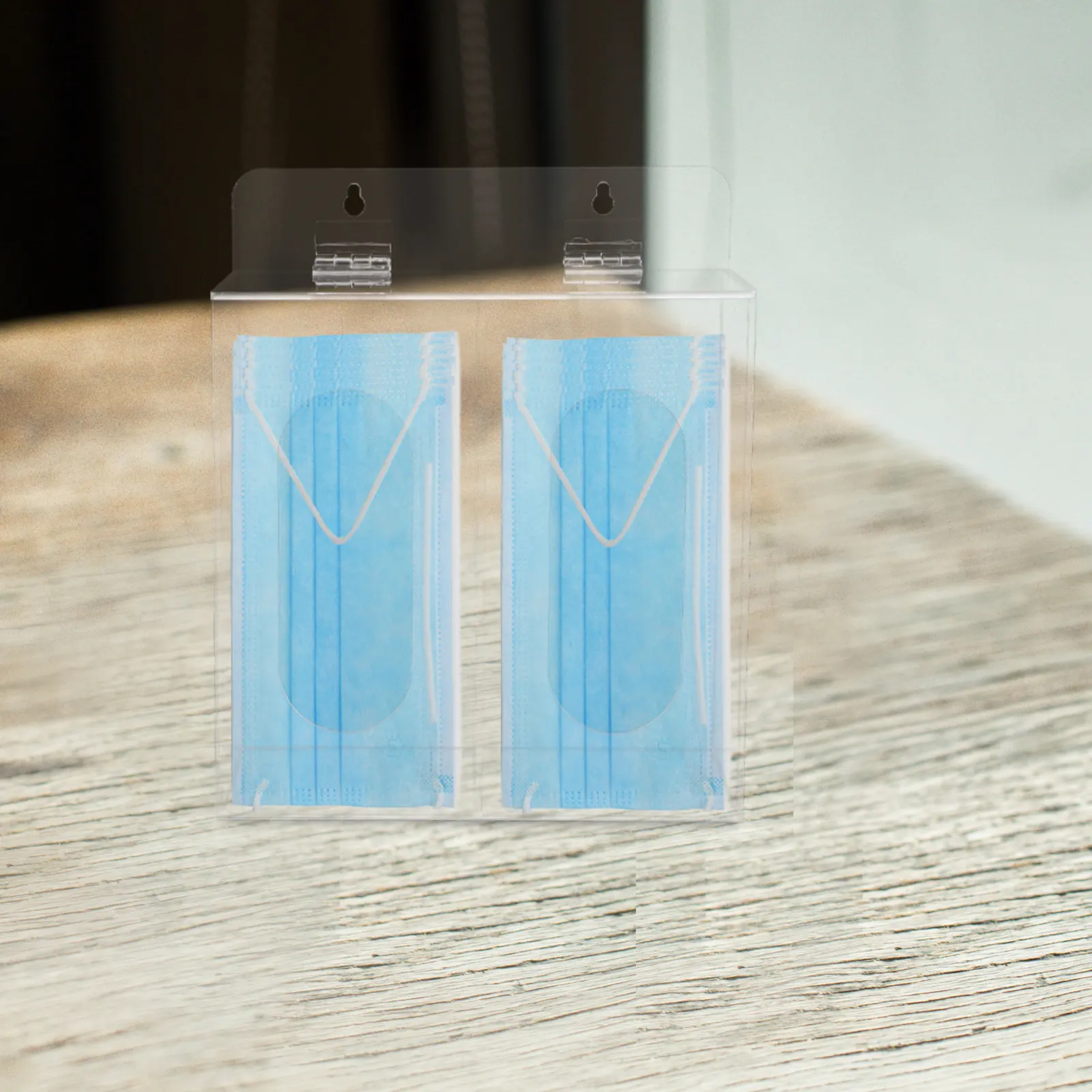 acrylic-mask-storage-box-face-mask-dispenser-transparent-portable-compact-lightweight-premium-material-large-capacity-convenient