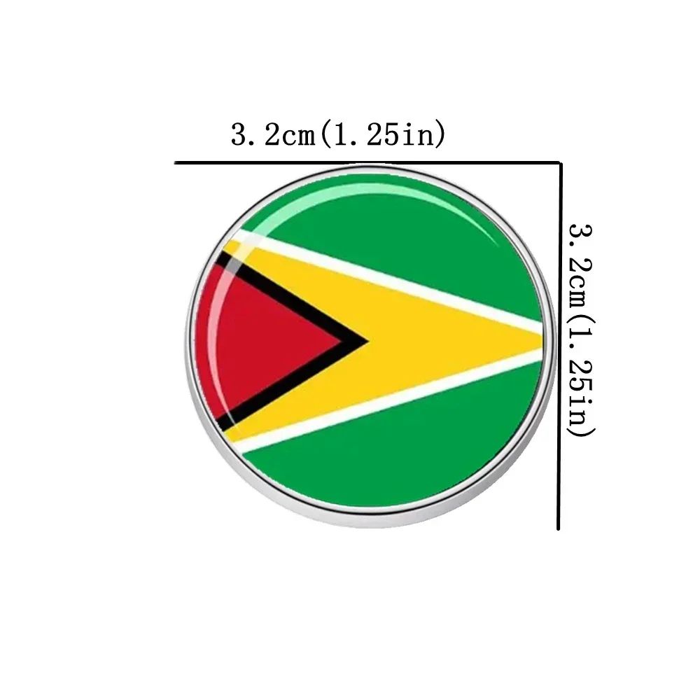 3D Guyana Flag 32mm Fridge Magnets Refrigerator Stickers Holder Home Decoration