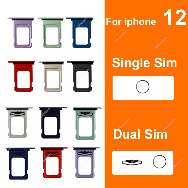 SIM Card Tray For iphone 12 Dual Single SIM Card Holder SIM Card Reader Slot Replacement