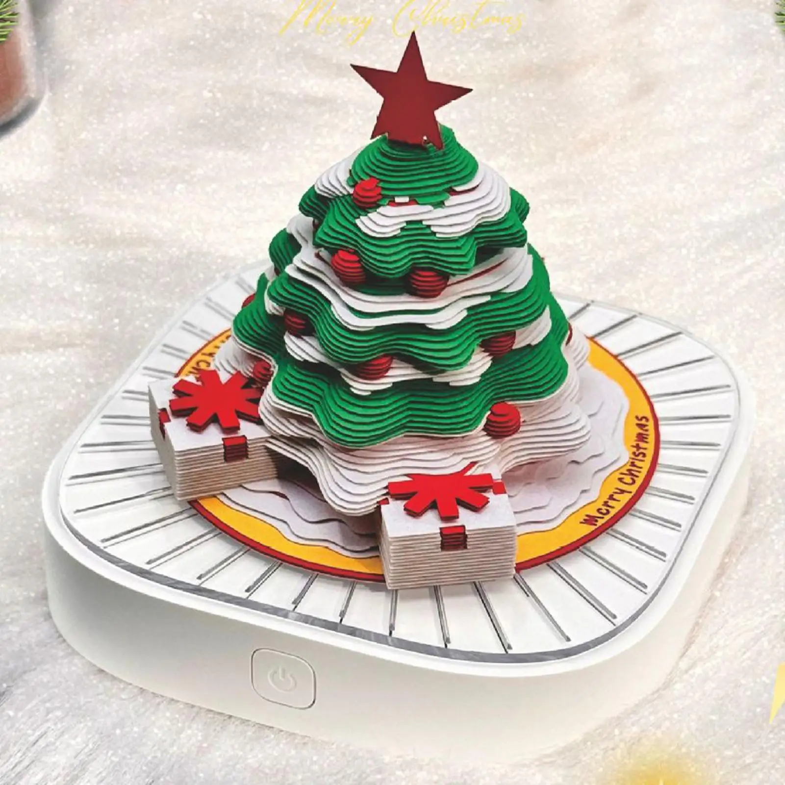 Calendario 3D Calendario Rip Away Albero di Natale 3D con luce Organizer Programma Blocco note per la gestione del tempo Pianificazione quotidiana familiare