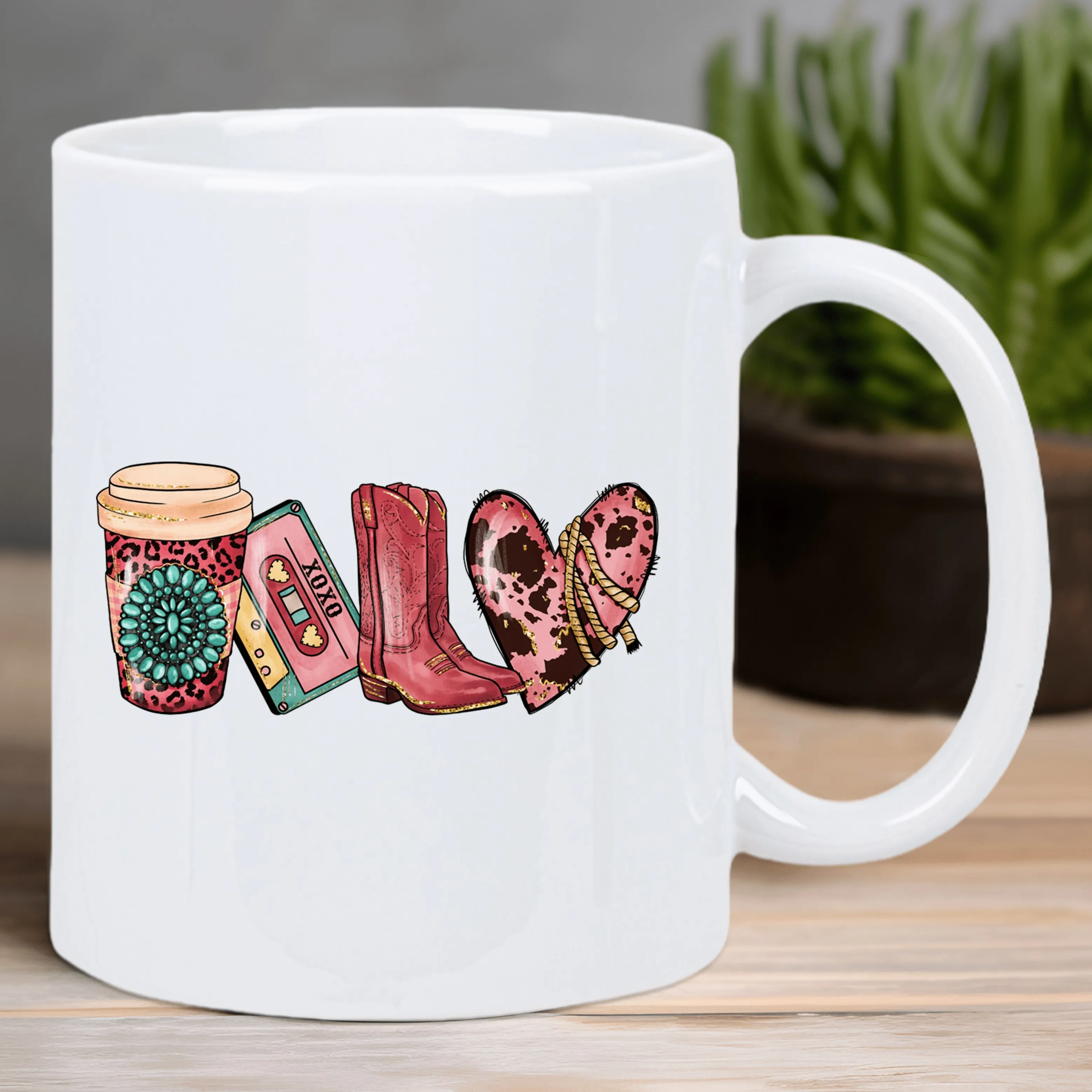

1pc LOVE XOXO Ceramic Coffee Mug - Reusable, Insulated, Hand-Wash Only - Multipurpose, No Electricity Needed - Ideal for Coffee