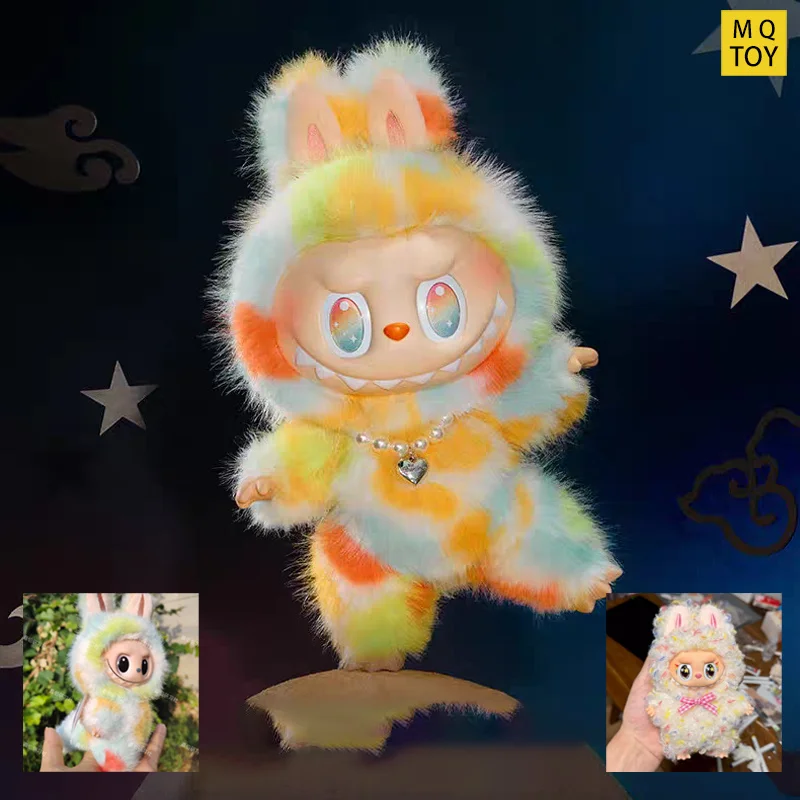 

Одежда для Labubu V4, очаровательная кукла-динозавр Wacky Mart, красочный наряд для куклы Labubu с вьющимися волосами, наряд для коллекционной одежды