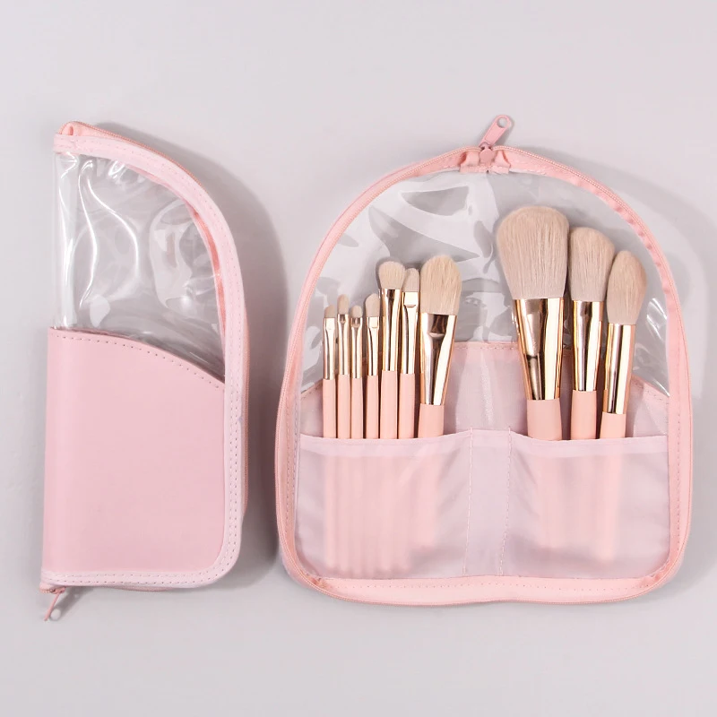 Travel Waterproof Cosmetic Bag Makeup Brush Case Makeup Brush Holder Stand-up Foldable Makeup Cup With Zipper