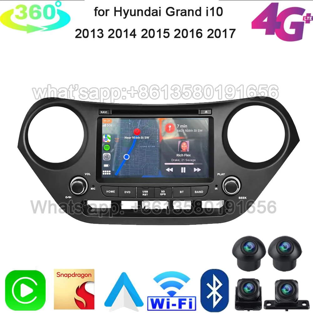 For Hyundai Grand i10 i 10 2013 2014 2015 2016 2017 2018 Vehicle Physical button knob Auto Multimidia Player Head Unit Android