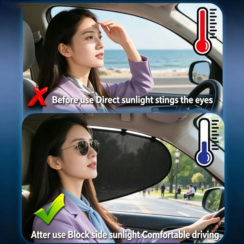 Static Cling Car Window Sunshade Universal UV Block For Children Sun Visor Curtain Summer Heat Insulation Car Accessories