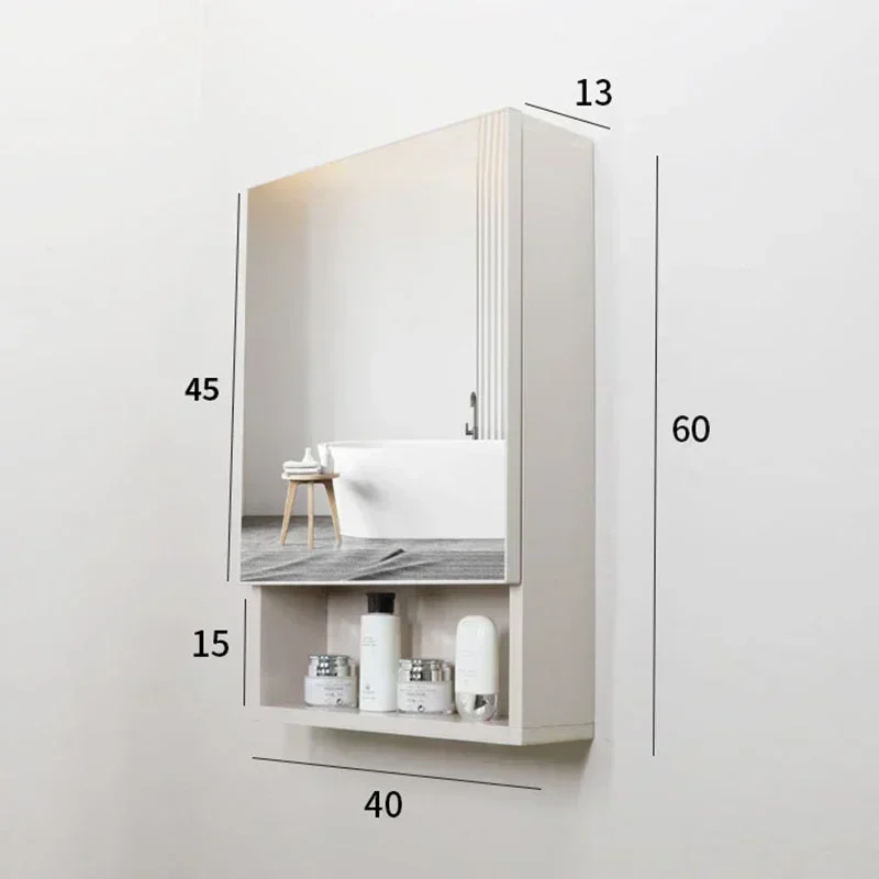 yu-1 Smart Bathroom Mirror Cabinet Aluminum Alloy Lavatory Locker Wall Hanging Mirror Cabinet Bathroom Furniture Armario Baño