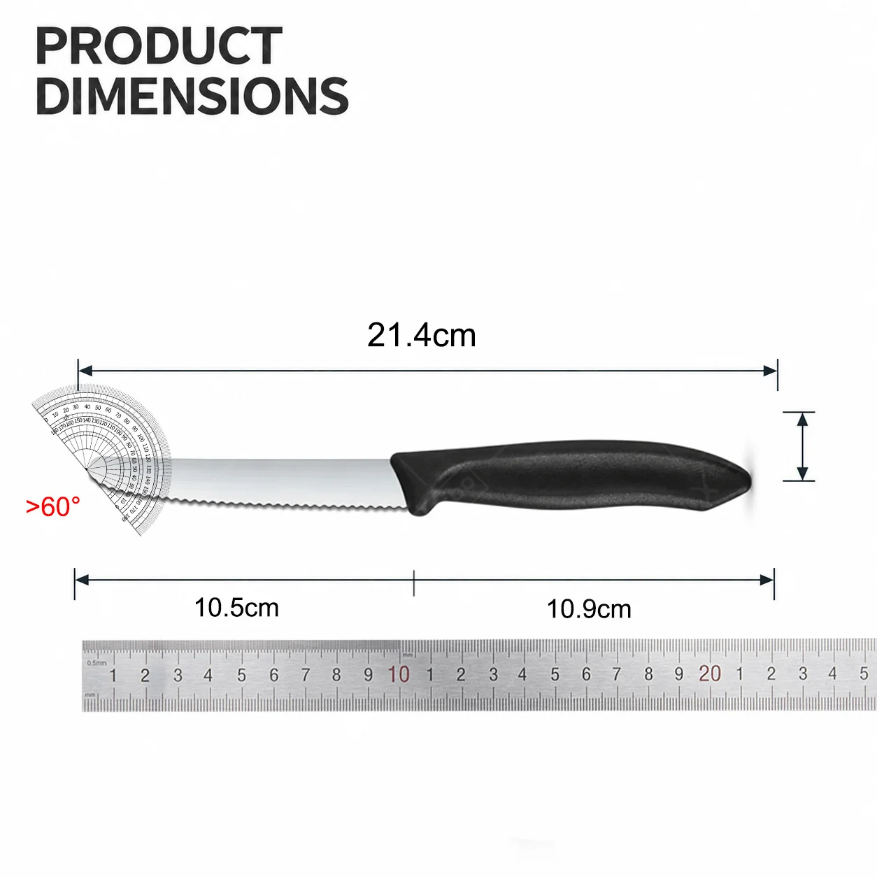 WXCOO 2-10pcs Serrated Steak Knife Set Full Tang Stainless Steel Blades Dinner Cutlery Dishwasher Safe for Meat and Bread view 6
