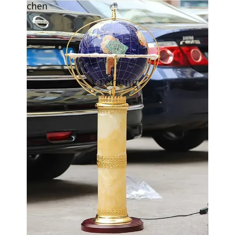 YFY  Globe Floor Ornament Automatic Rotating Globe Living Room Office Nordic Decoration