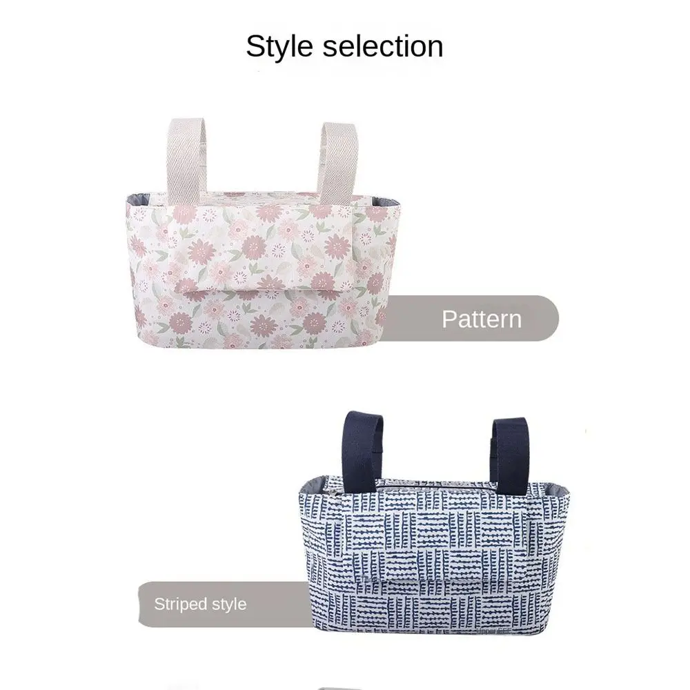 Large Capacity Baby Stroller Bag With Multiple Pockets Oxford cloth Stroller Storage Hanging Bag Magnetic Button Hanging