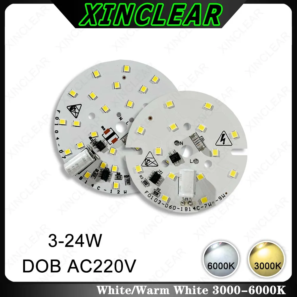 Panel świetlny LED 3-24W ciepłe białe światło bez sterownika żarówka AC220V typu downlight płyta źródłowa nadaje się do majsterkowania akcesoria do