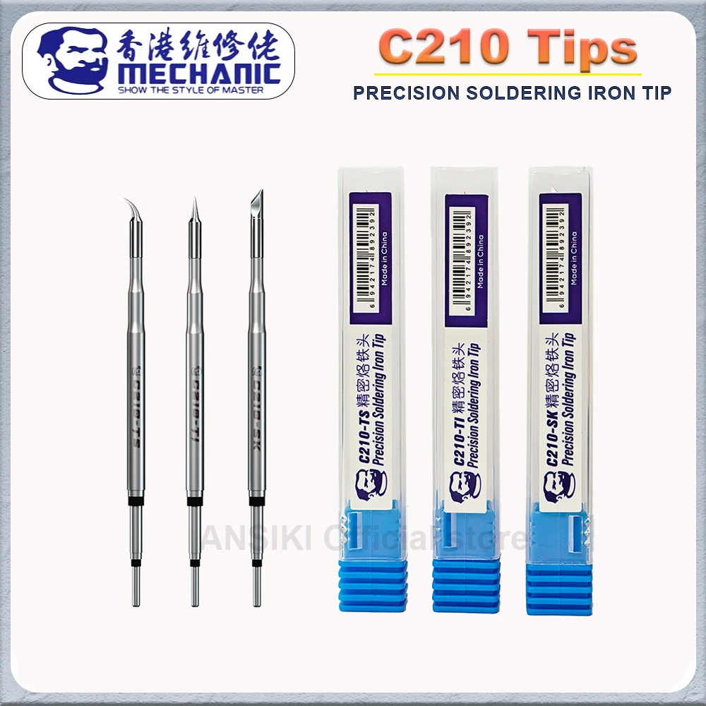 MECHANIC C210 Soldering Iron Tip Precise Temperature Control for T90A HS02B T80 Soldering Iron T210 Precision Welding Tool kit