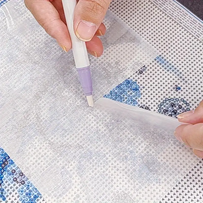 Diamond Painting Film Removal Tool, Diamond Embroidery Dust-Proof Film Protector, Ceramic Paper Cutter - Dual-Use, DIY Dotting Pen Multi-Tool view 5