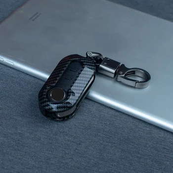 3 버튼 카본 ABS 원격 접이식 Flid 자동차 키 셸 커버 케이스, 피아트 500 팬더 푼토 브라보 용 Fob 셸 