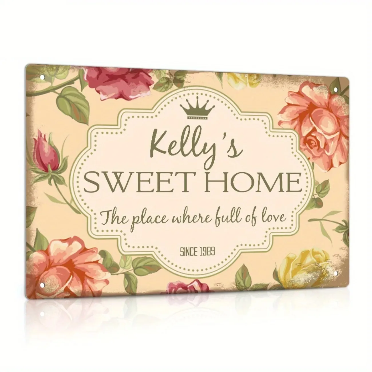 Custom Name Metal Tin Sign Vintage Sweet Home Wall Decor for Farmhouse Porch