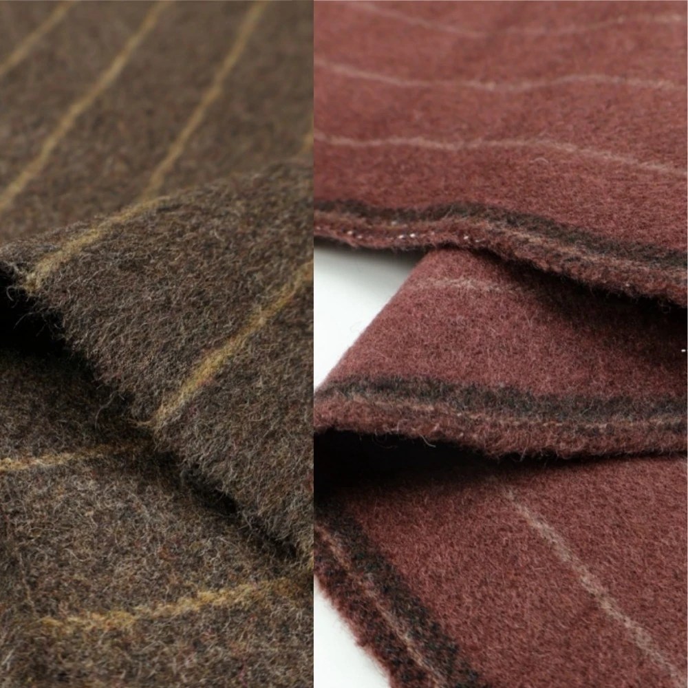 

Fine Vertical Stripe Woolen with Fine Drape Fabric for Coat Suit Pants0 Half Skirt No Elasticity Cloth Per Meter Sewing Material