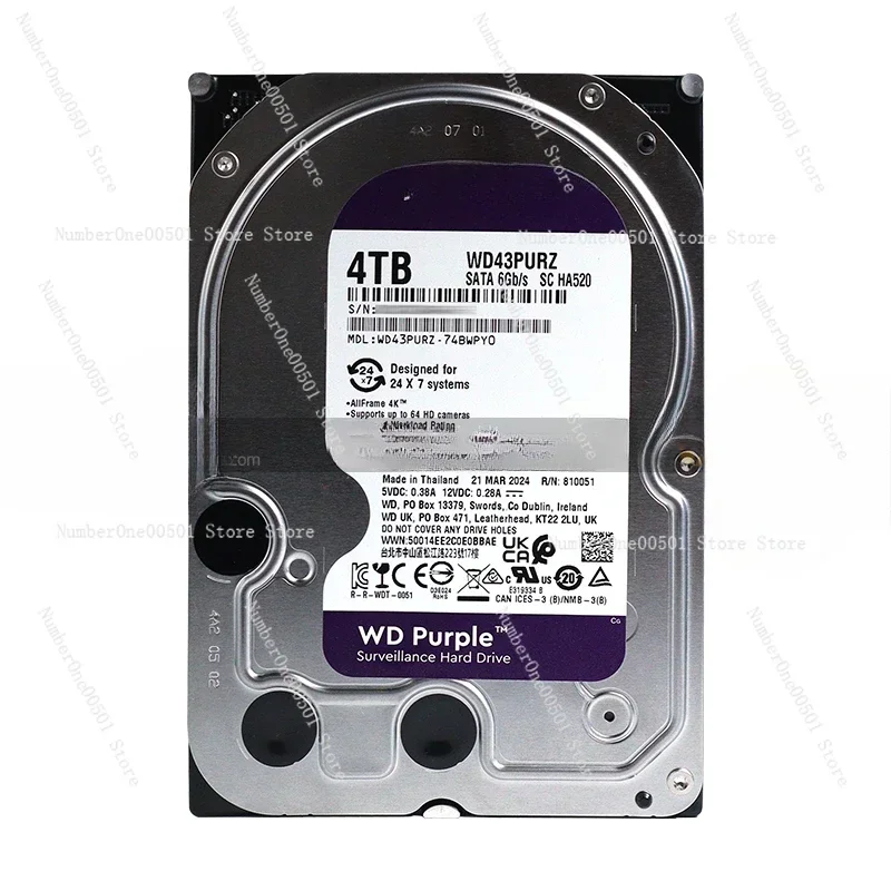 WD40EJRX/WD43PURZ Western Digital 3.5 inch 4TB desktop 4T monitoring purple disk hard disk