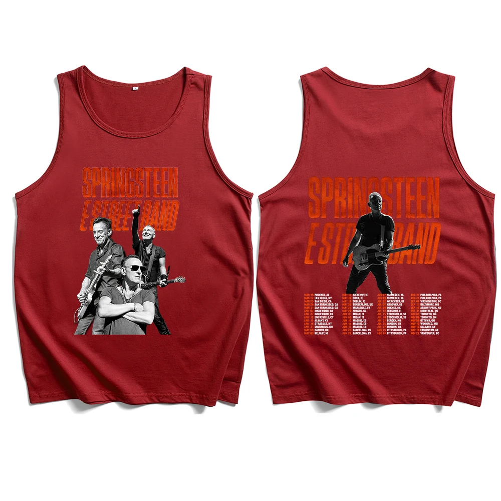 Bruce Springsteen Estreet Band 2024 Tour Tank Tops Vest T-Shirt Man Woman Streetwear Fans Gift Tops