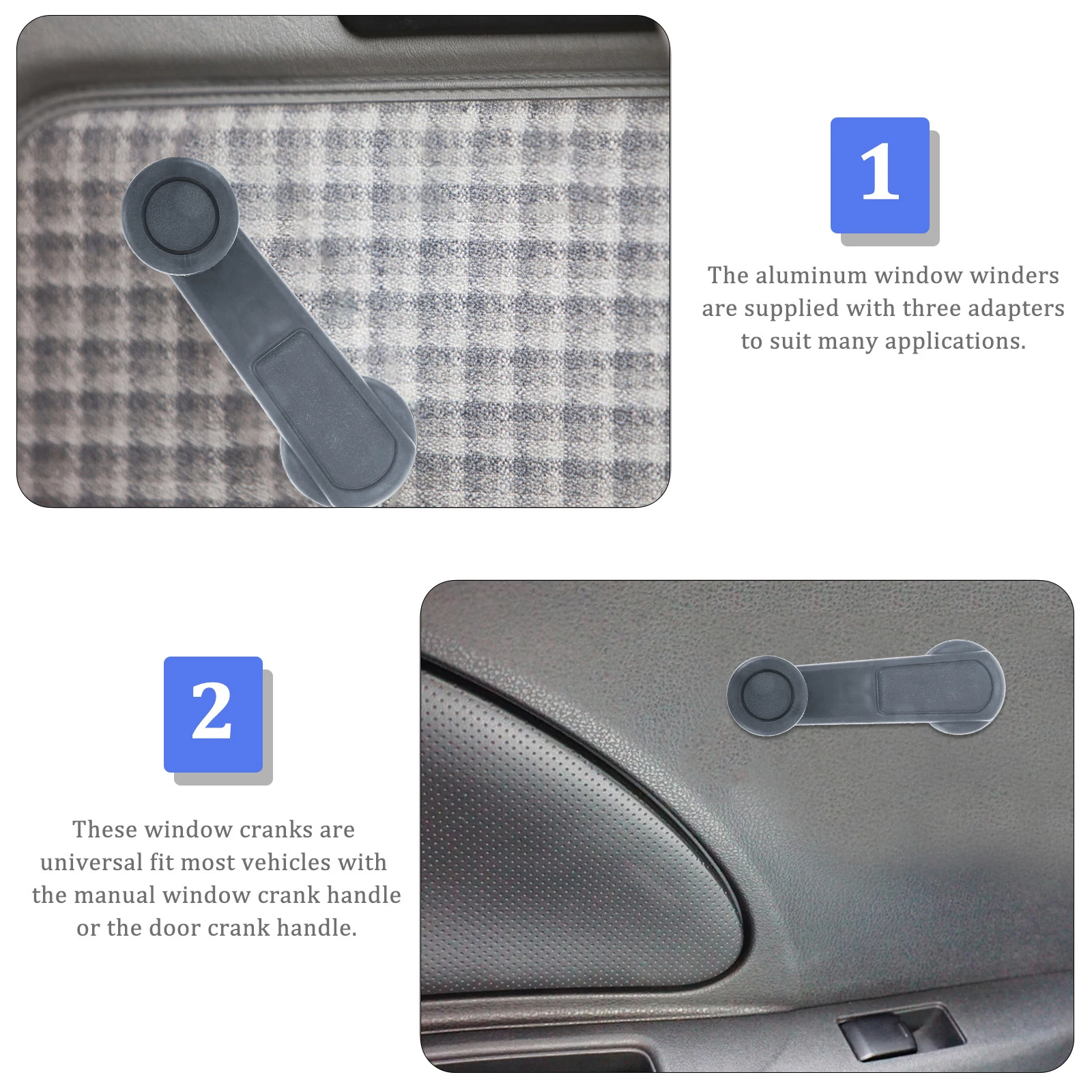 

4 pcs Car Crank Window Crank Handle Handle -05 Gray Manual Glass Raiser for Auto Door Interior ABS Durable Plastic Parts