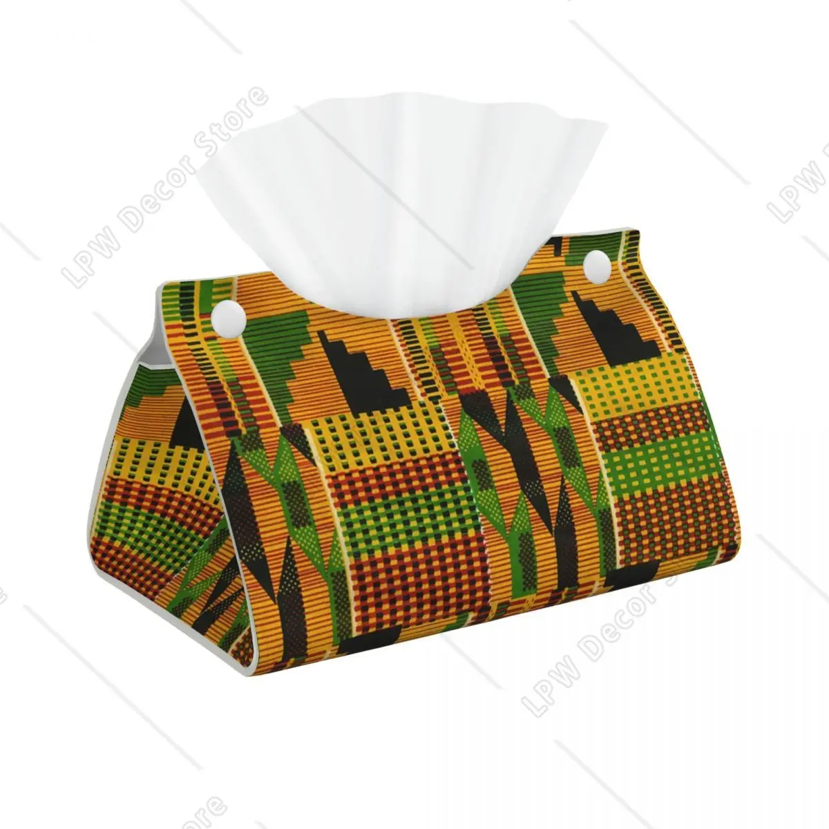 

Африканский дизайн ткани Kente, держатель для коробки для салфеток, прямоугольный традиционный чехол из искусственной кожи для лица, чехол для автомобиля, офиса