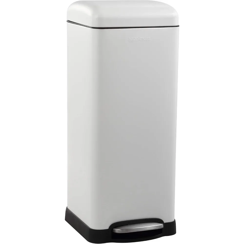 Trash Can Step-Open Trash Can with Soft-Close Lid, Fingerprint Resistant, Modern, Minimalistic for Home, Kitchen, Laundry Room