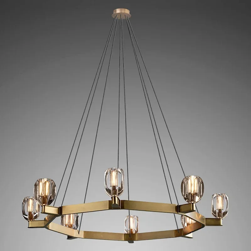 All copper modern crystal Hong Kong-style light luxury restaurant study simple hotel project chandelier