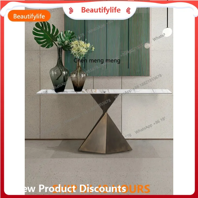 H  Slate entrance table, light luxury, household end-view strip case, simple entrance table against the wall