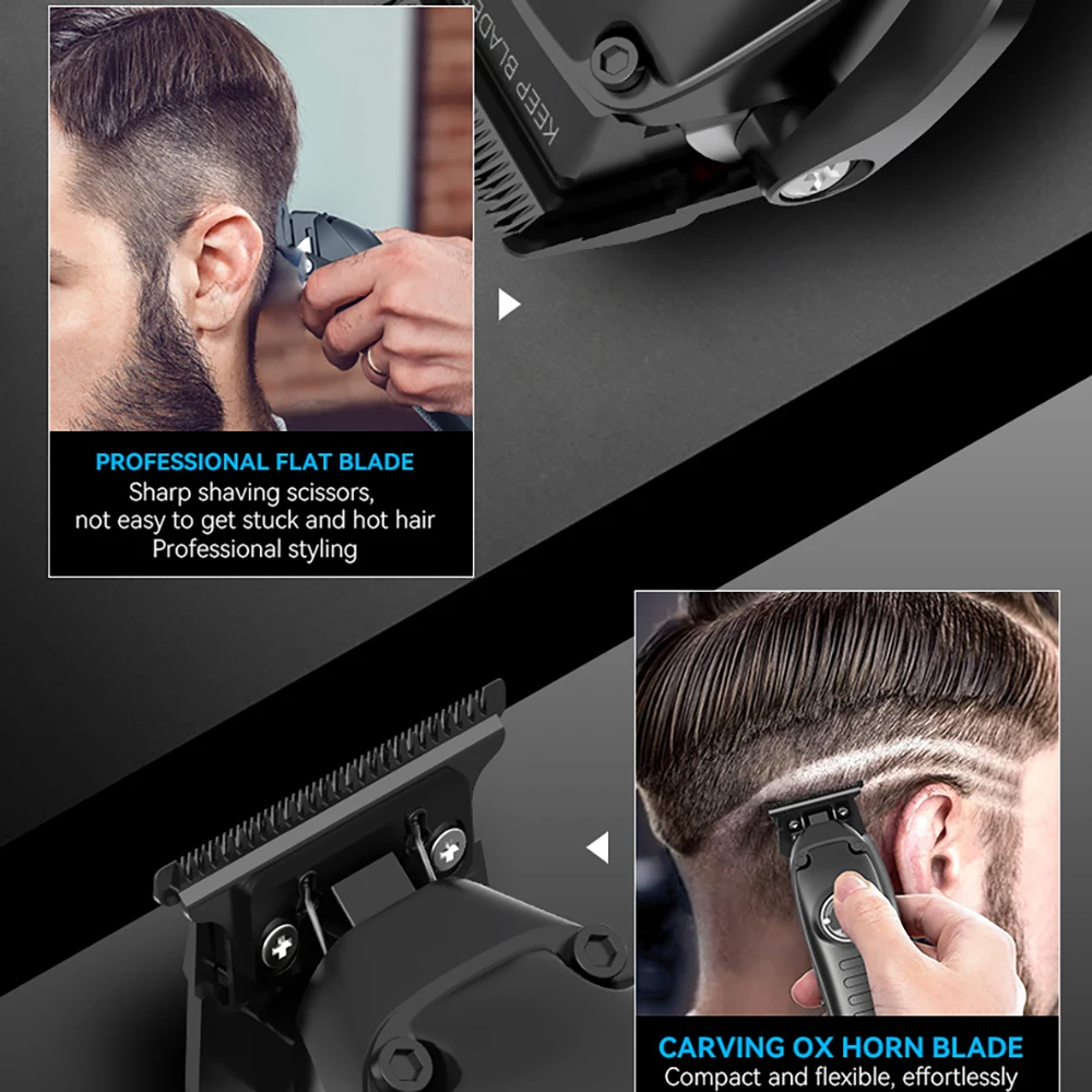 Kemei Professional Barber Fade Clippers 0mm Zero Gapped Edgers Hair Trimmer Electric Men Bald Head Finish Hair Cutting Machine