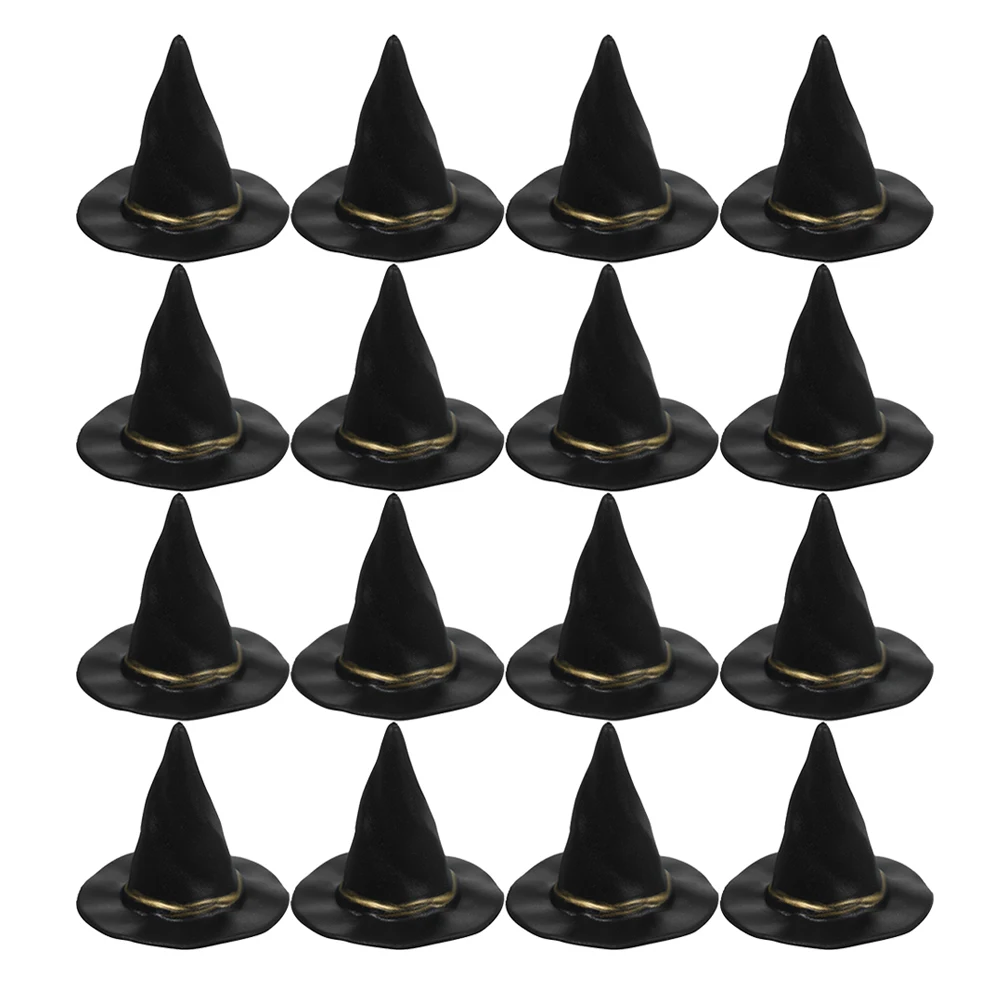 

72pcs Miniature Witch Hats Halloween Crafts Decorations Black Plastic Witch Hat Crafts For Dollhouse Halloween Party Supplies