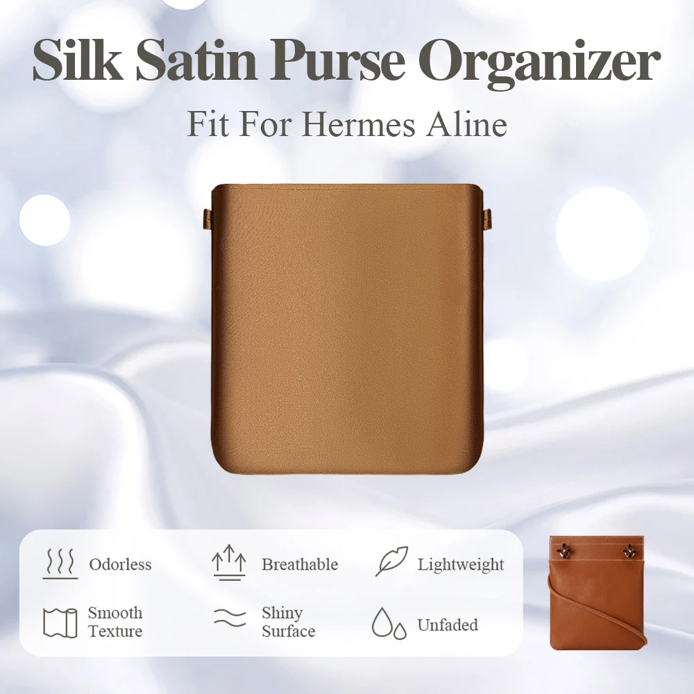 Silk Satin Purse Organizer Insert Fit for Hermes Aline Bag Inner Liner Bag Storage Organizer Bag In Bag  Mini Inside Bag Insert