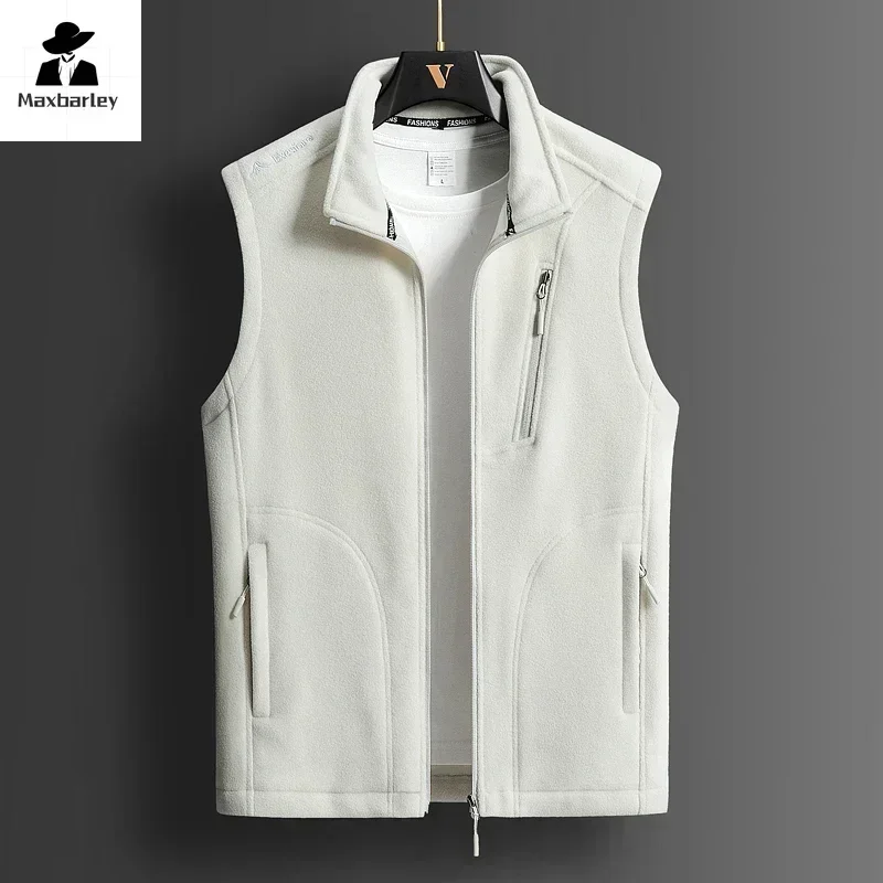 Winter Fleece Vest Men\'s 2024 Fashion Plus Size Warm Wool Sleeveless Coat Brand Clothing Couple\'s Outdoor Sports Vest Jacket 5XL