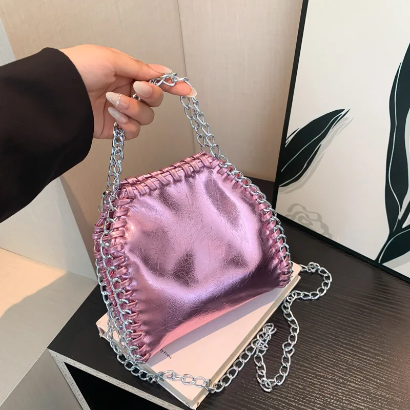 

Candy Color Chains Women Handbag Soft PU Leather Crossbody Bags for Women 2025 Mini Phone Flap Purses NEW Shoulder Bag Clutch