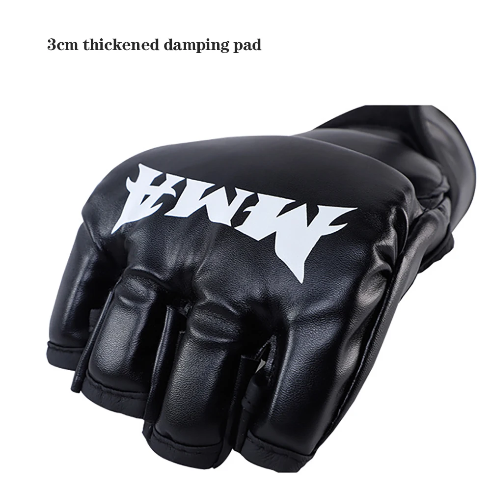 

4 Colors Thick Boxing Gloves MMA Gloves Half Finger Sanda Taekwondo Fight MMA Sandbag Gloves Professional TKD Training Equipment