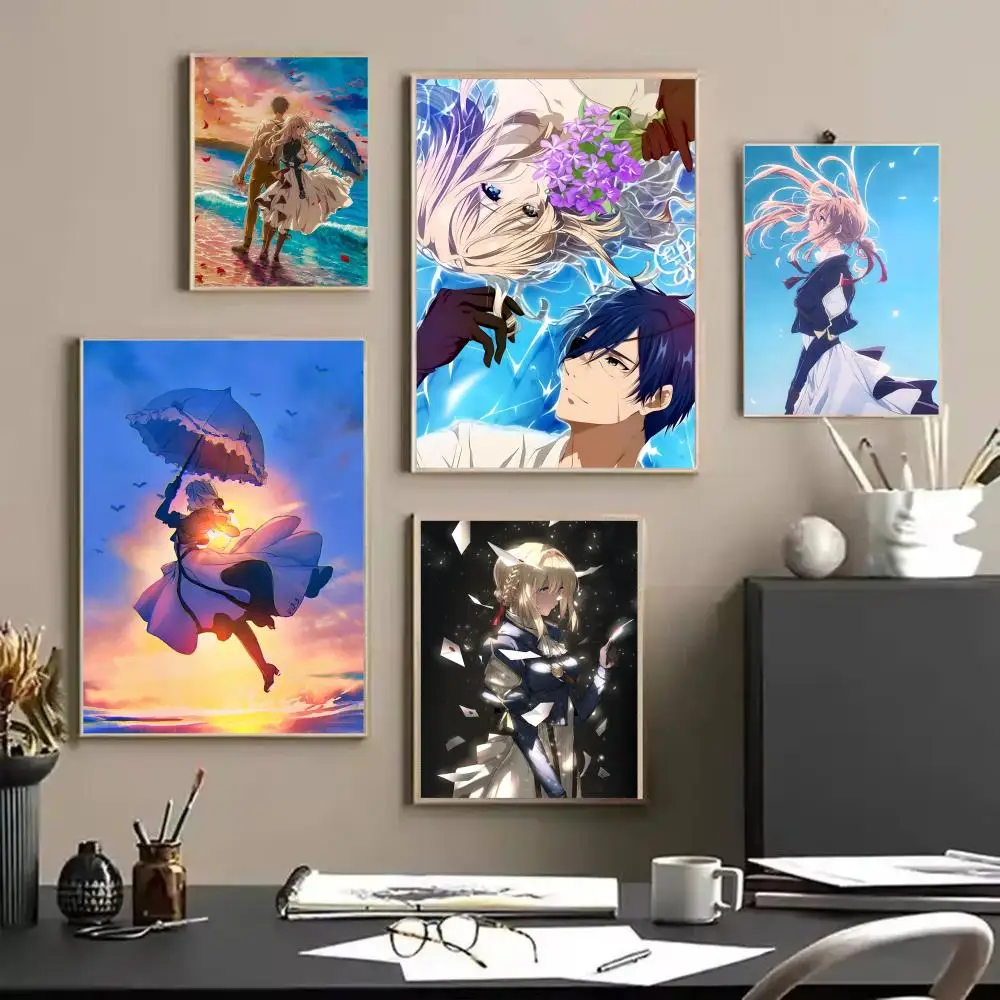 

Hot Anime V-Violet EvergardenS Painting Living Room Bedroom Canvas Wall Art Print Mural Home Decor Gift Unframed Decoration