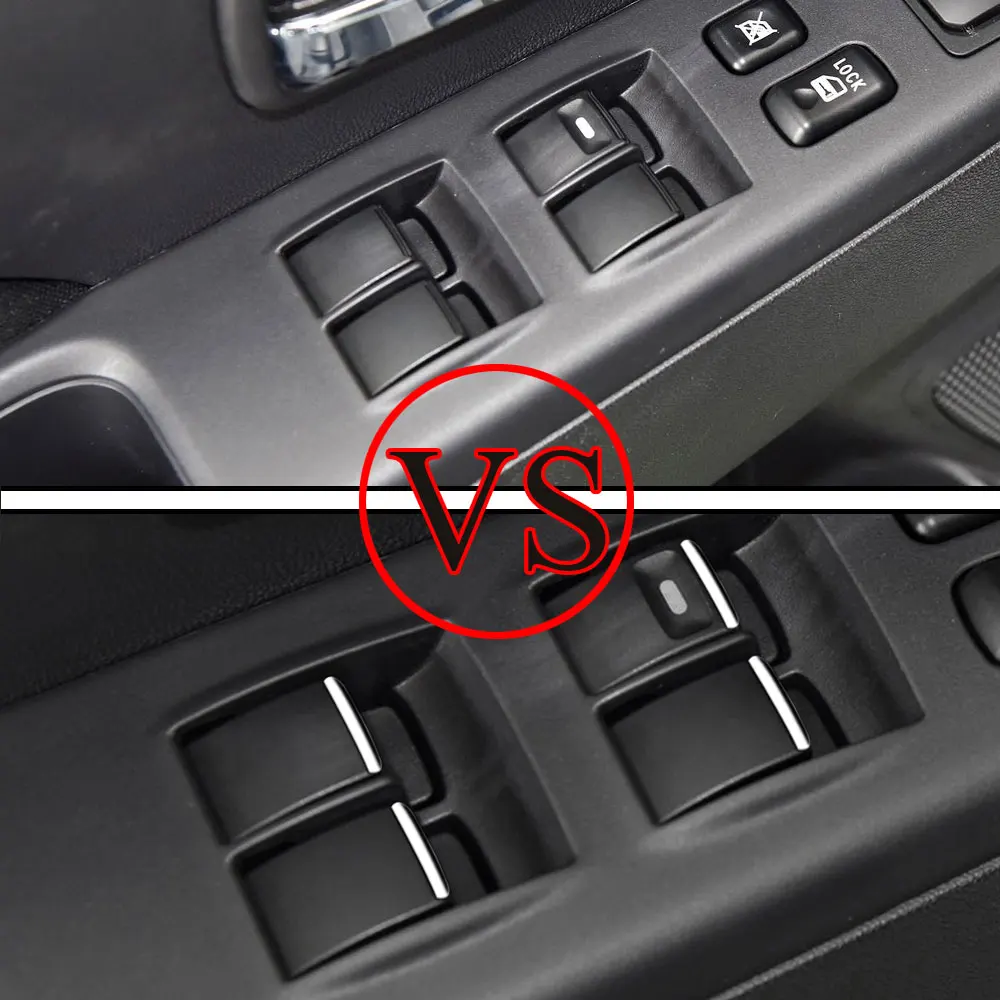 Window Switch Lift Button Sticker Sequin Trim for Mitsubishi ASX 2011-2020 Outlander Pajero Lancer EX Stainless Accessories