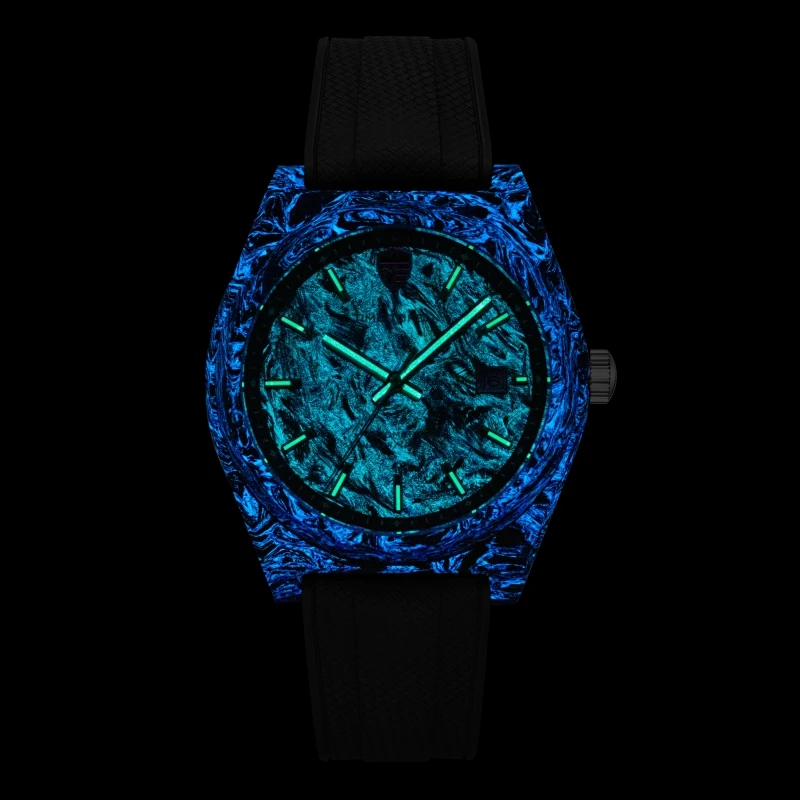 2025 جديد 40 مللي متر الكربون ساعة أوتوماتيكية فاخرة 100 متر مقاوم للماء غواص الساعات حركة أوتوماتيكية غواص ساعة رجالية