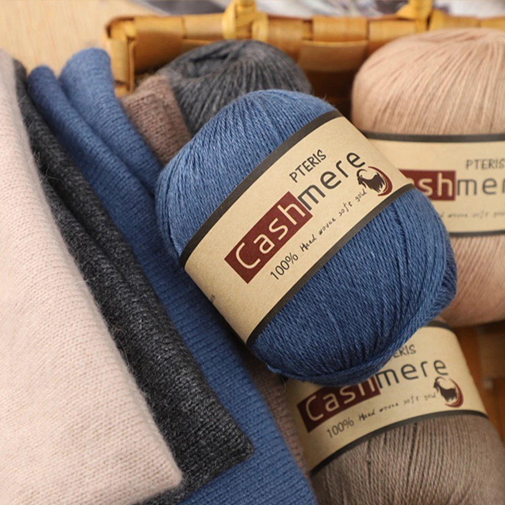 50g Pure Cashmere Yarn Thread Hand Woven Medium Coarse Woolen Knitted Scarf Thread DIY Knitting Crocheting Woven Sweater Thread