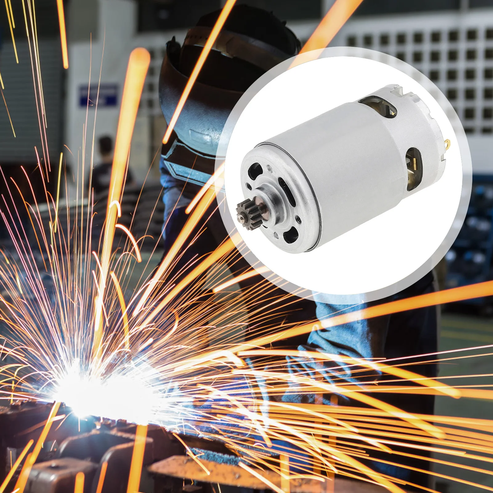 RS550 DC Gear Motor 14T 21V 28000RPM for Lithium Battery Chainsaw Durable Metal Design High-Speed Performance