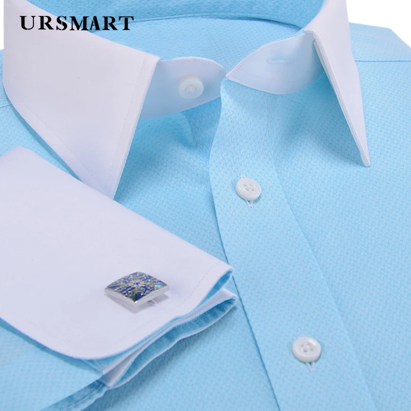 2024 new men's long sleeves shirt with point collar fashion mens shirts casual