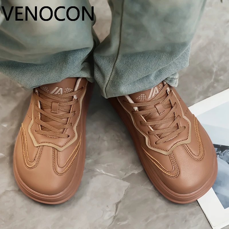 

VENOCON минималистичная повседневная обувь с широким носком и шариком для носа, кроссовки, мужская тканевая кожаная легкая обувь для мужчин и женщин