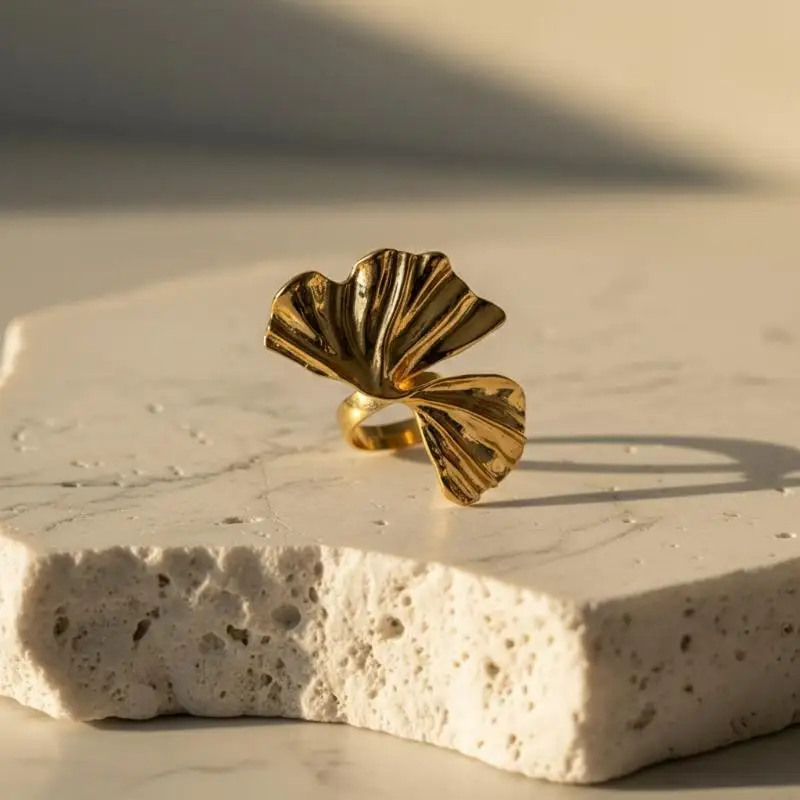 

Модные металлические кольца с неровной текстурой для женщин, массивные кольца золотистого цвета в форме складного листа, широкие, оригинальные, ювелирные украшения, подарки для вечеринок