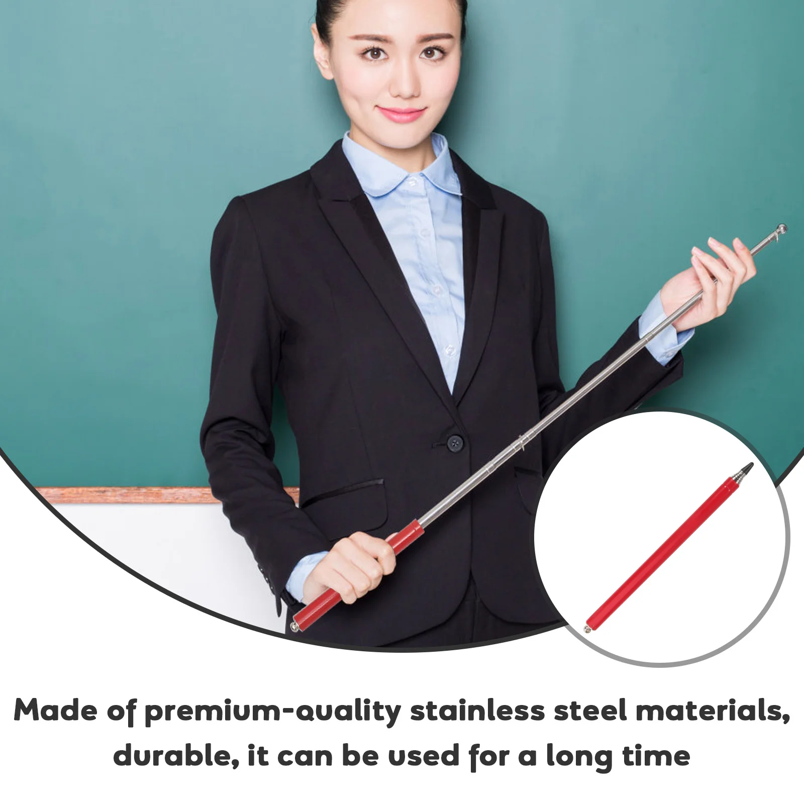 Handheld Extendable Stick Stainless Steel Teacher for Classroom Whiteboard Teaching