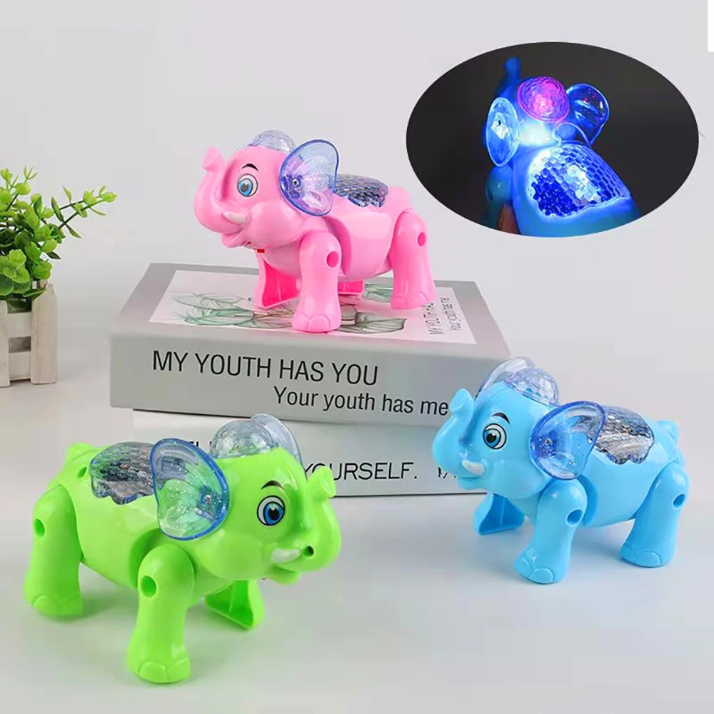 Brinquedo elefante interativo com música e luz para crianças, Brinquedo eletrônico interativo, Presente de aniversário, Elefante ambulante, 1pc