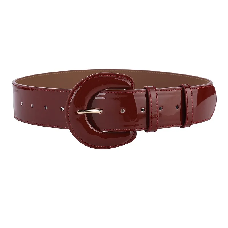 Wide Waist Seal Ladies Fashion Cowhide Belt Female Models Versatile Decoration with Skirt Coat Leather Wide Belt