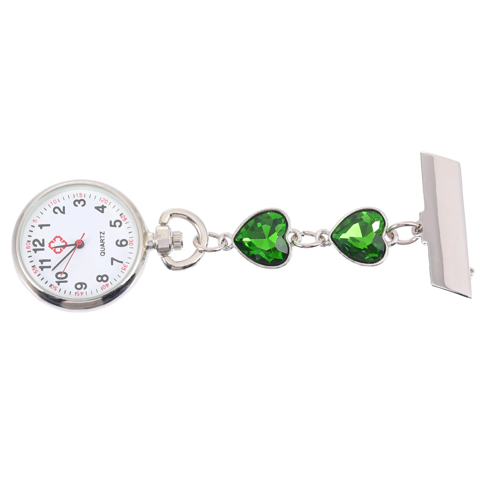 

Peach Heart Nurse Fob Watch Zinc Alloy Clip-on Creative Quartz Accurate Medical Nurse Pocket Watch Hanging Time